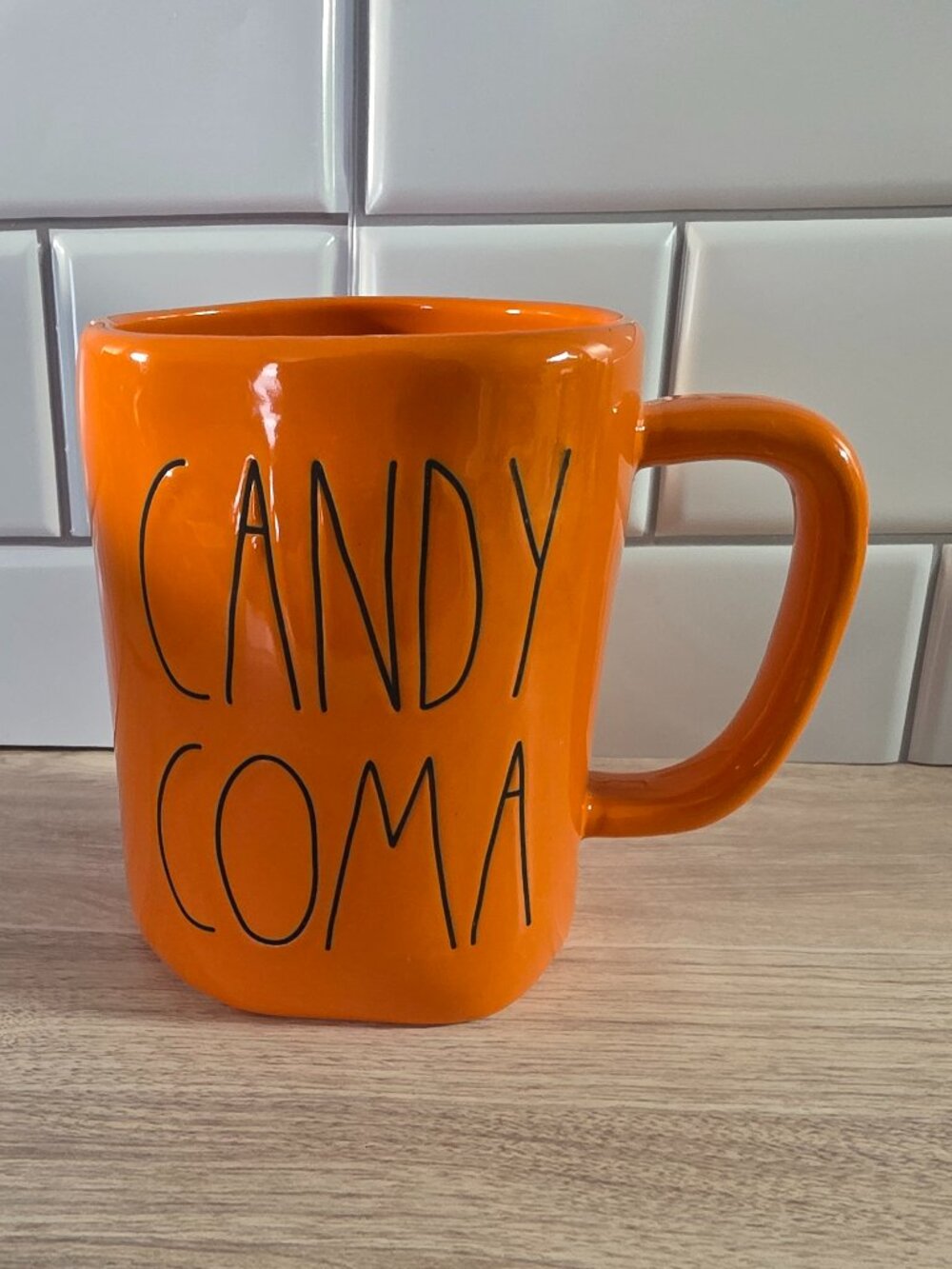 Rae Dunn "CANDY COMA" Orange Artisan Collection Mug Halloween Ceramic 16oz